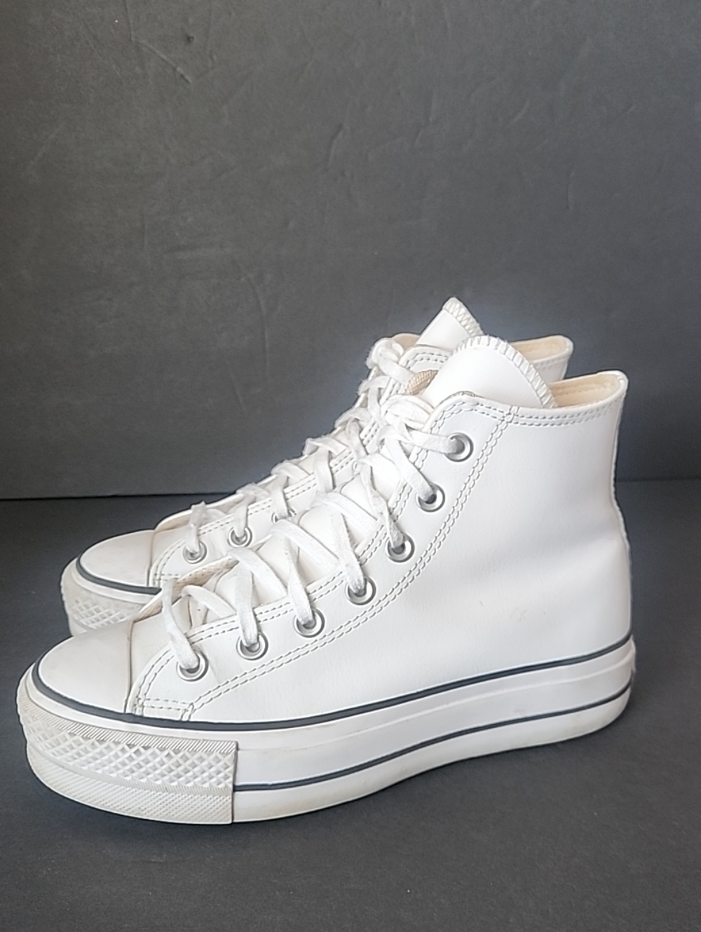 Converse All Star 561676C Platform Hi  Lift Leather White Women's US 6.5
